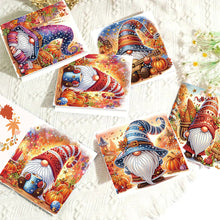 Load image into Gallery viewer, 6PCS DIY Diamond Art Greeting Cards Pumpkin Gnome Congratulations Cards  Gifts
