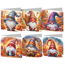 Load image into Gallery viewer, 6PCS DIY Diamond Art Greeting Cards Pumpkin Gnome Congratulations Cards  Gifts
