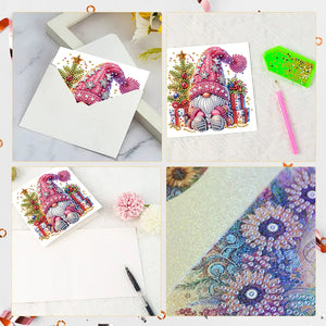 6PCS DIY Diamond Art Greeting Cards Christmas Congratulations Cards  Gifts