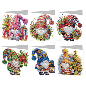 6PCS DIY Diamond Art Greeting Cards Christmas Congratulations Cards  Gifts