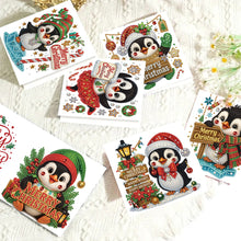 Load image into Gallery viewer, 6PCS DIY Diamond Art Greeting Cards Christmas Penguin Congratulations Cards Gift
