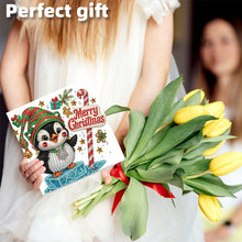Load image into Gallery viewer, 6PCS DIY Diamond Art Greeting Cards Christmas Penguin Congratulations Cards Gift
