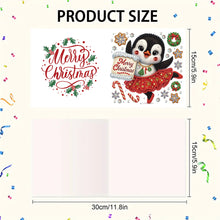Load image into Gallery viewer, 6PCS DIY Diamond Art Greeting Cards Christmas Penguin Congratulations Cards Gift

