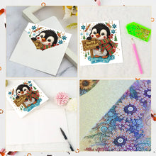 Load image into Gallery viewer, 6PCS DIY Diamond Art Greeting Cards Christmas Penguin Congratulations Cards Gift
