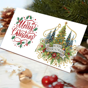 6PCS DIY Diamond Art Greeting Cards Christmas Congratulations Cards  Gifts