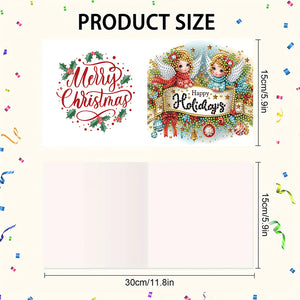 6PCS DIY Diamond Art Greeting Cards Christmas Congratulations Cards  Gifts