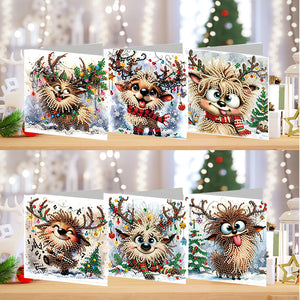 6PCS DIY Diamond Art Greeting Cards Deer Designs Congratulations Cards  Gifts