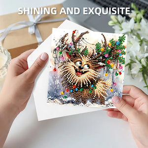 6PCS DIY Diamond Art Greeting Cards Deer Designs Congratulations Cards  Gifts