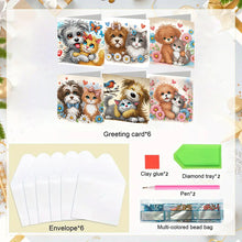 Load image into Gallery viewer, 6PCS DIY Diamond Art Greeting Cards Dog Designs Congratulations Cards  Gifts
