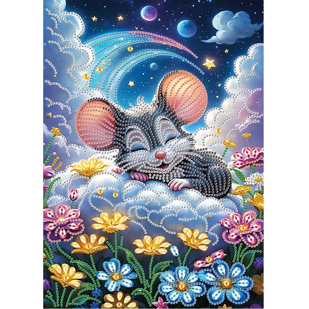 Moonlight Mouse 30*40CM(Canvas) Partial Special Shaped Drill Diamond Painting