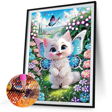 Load image into Gallery viewer, Butterfly Kitten 30*40CM(Canvas) Partial Special Shaped Drill Diamond Painting
