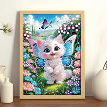 Load image into Gallery viewer, Butterfly Kitten 30*40CM(Canvas) Partial Special Shaped Drill Diamond Painting
