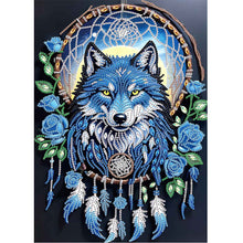 Load image into Gallery viewer, Dreamcatcher Wolf 30*40CM(Canvas) Partial Special Shaped Drill Diamond Painting
