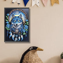 Load image into Gallery viewer, Dreamcatcher Wolf 30*40CM(Canvas) Partial Special Shaped Drill Diamond Painting
