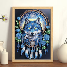Load image into Gallery viewer, Dreamcatcher Wolf 30*40CM(Canvas) Partial Special Shaped Drill Diamond Painting

