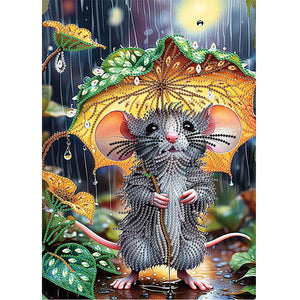Forest Mouse 30*40CM(Canvas) Partial Special Shaped Drill Diamond Painting