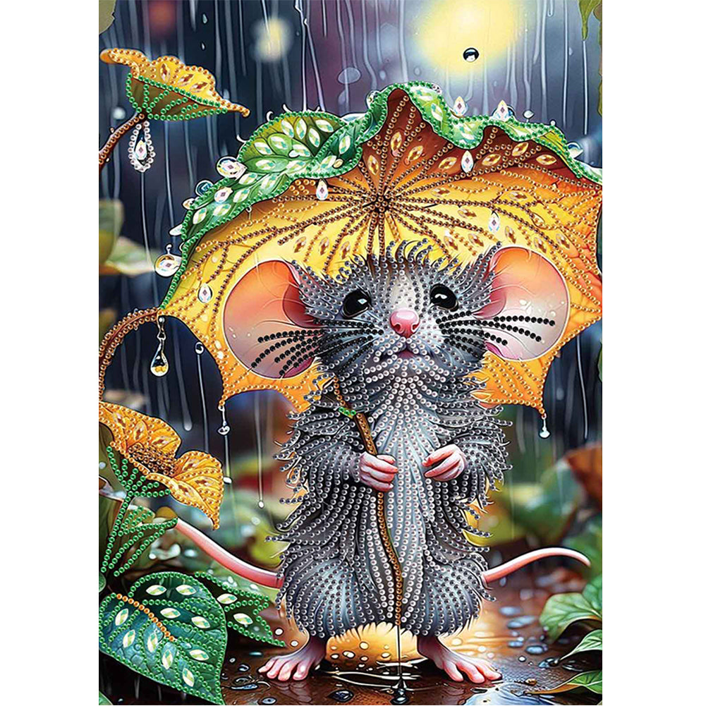 Forest Mouse 30*40CM(Canvas) Partial Special Shaped Drill Diamond Painting