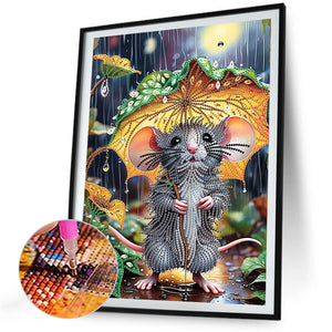 Forest Mouse 30*40CM(Canvas) Partial Special Shaped Drill Diamond Painting