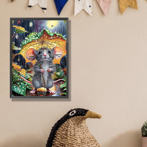 Forest Mouse 30*40CM(Canvas) Partial Special Shaped Drill Diamond Painting