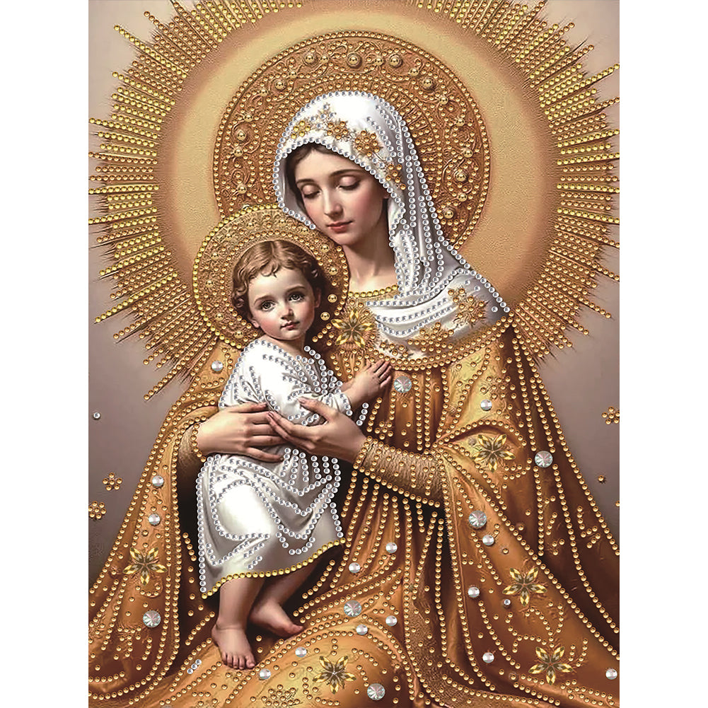 Madonna Religion 30*40CM(Canvas) Partial Special Shaped Drill Diamond Painting