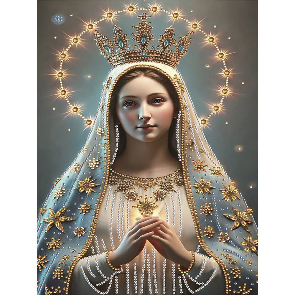 Madonna Religion 30*40CM(Canvas) Partial Special Shaped Drill Diamond Painting