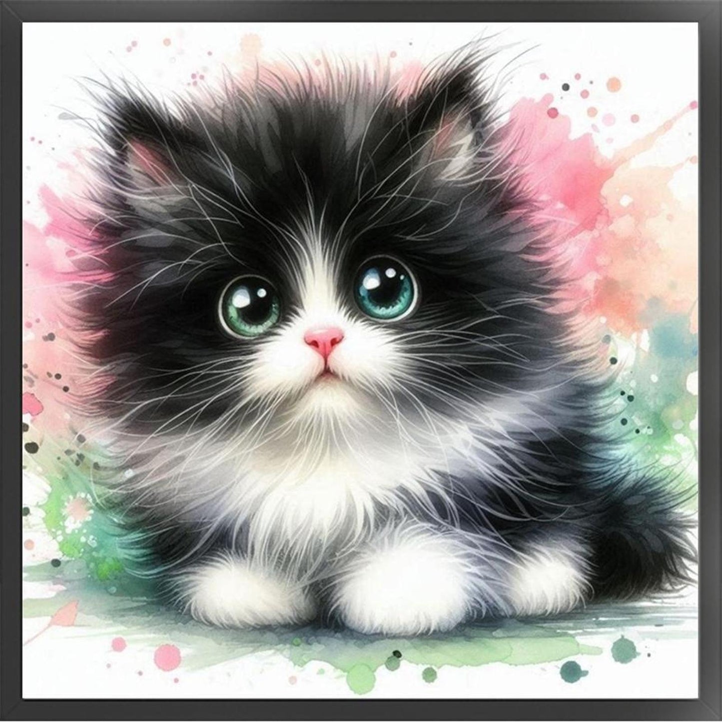 Cute Cat - Full 18CT Stamped Cross Stitch 25x25CM - Huacan