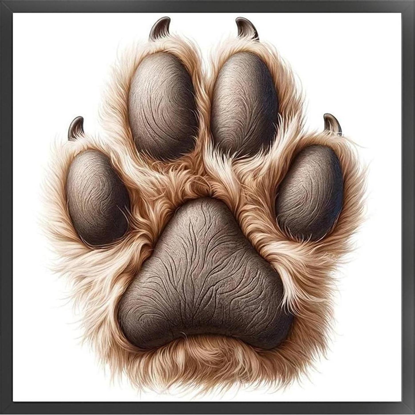 Brown Paw - Full 18CT Stamped Cross Stitch 20x20CM - Huacan