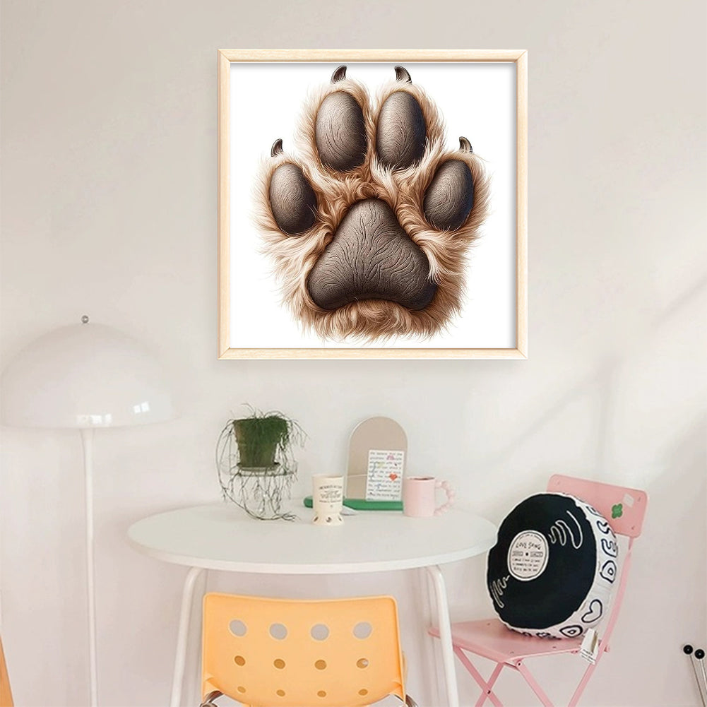 Brown Paw - Full 18CT Stamped Cross Stitch 20x20CM - Huacan