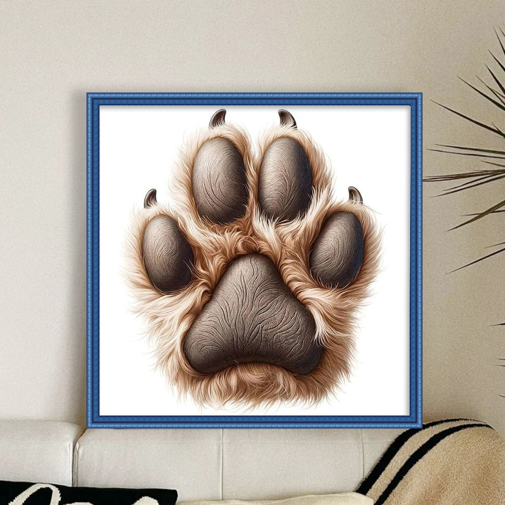 Brown Paw - Full 18CT Stamped Cross Stitch 20x20CM - Huacan