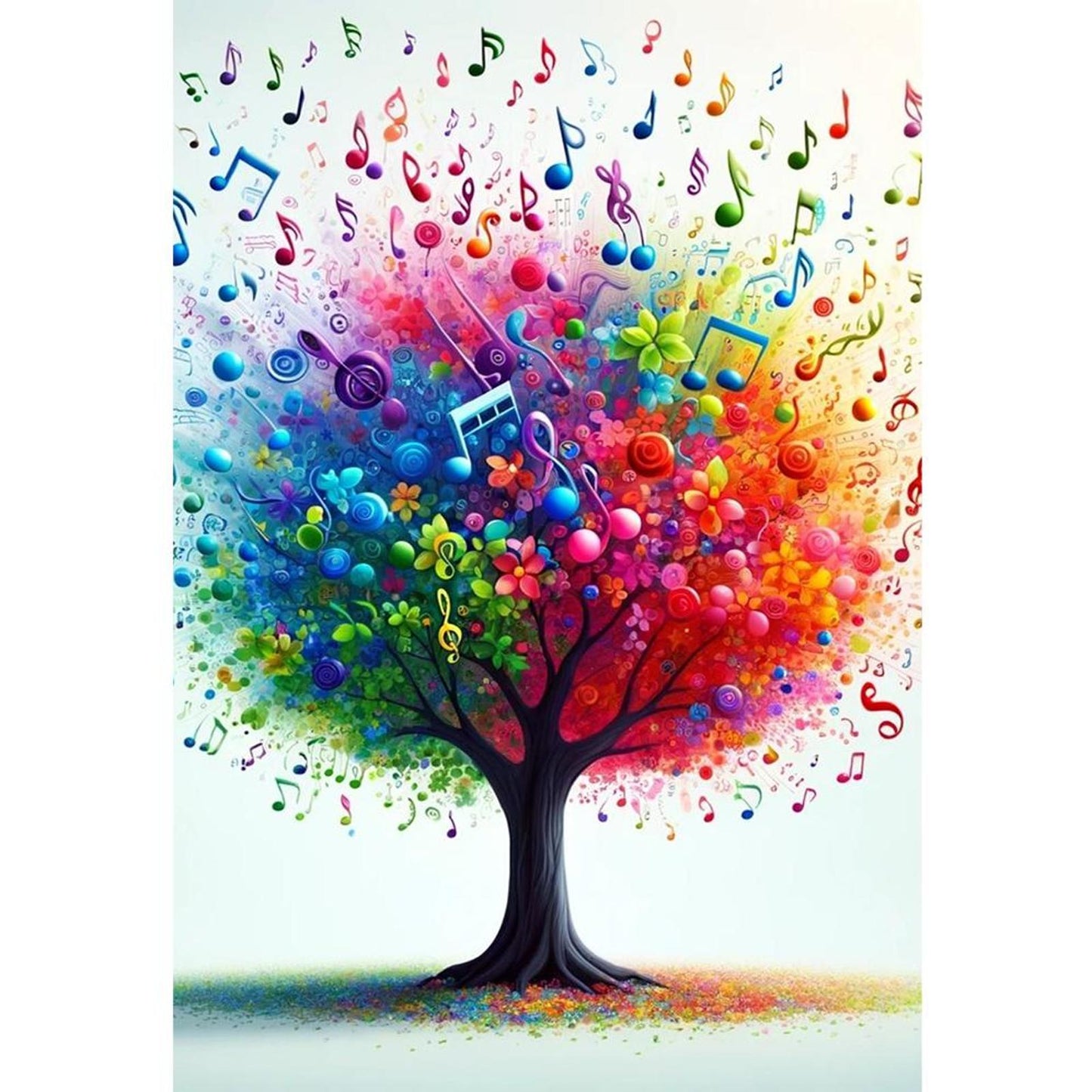 Colorful Note Tree - Full 11CT Stamped Cross Stitch 40x60CM - Huacan