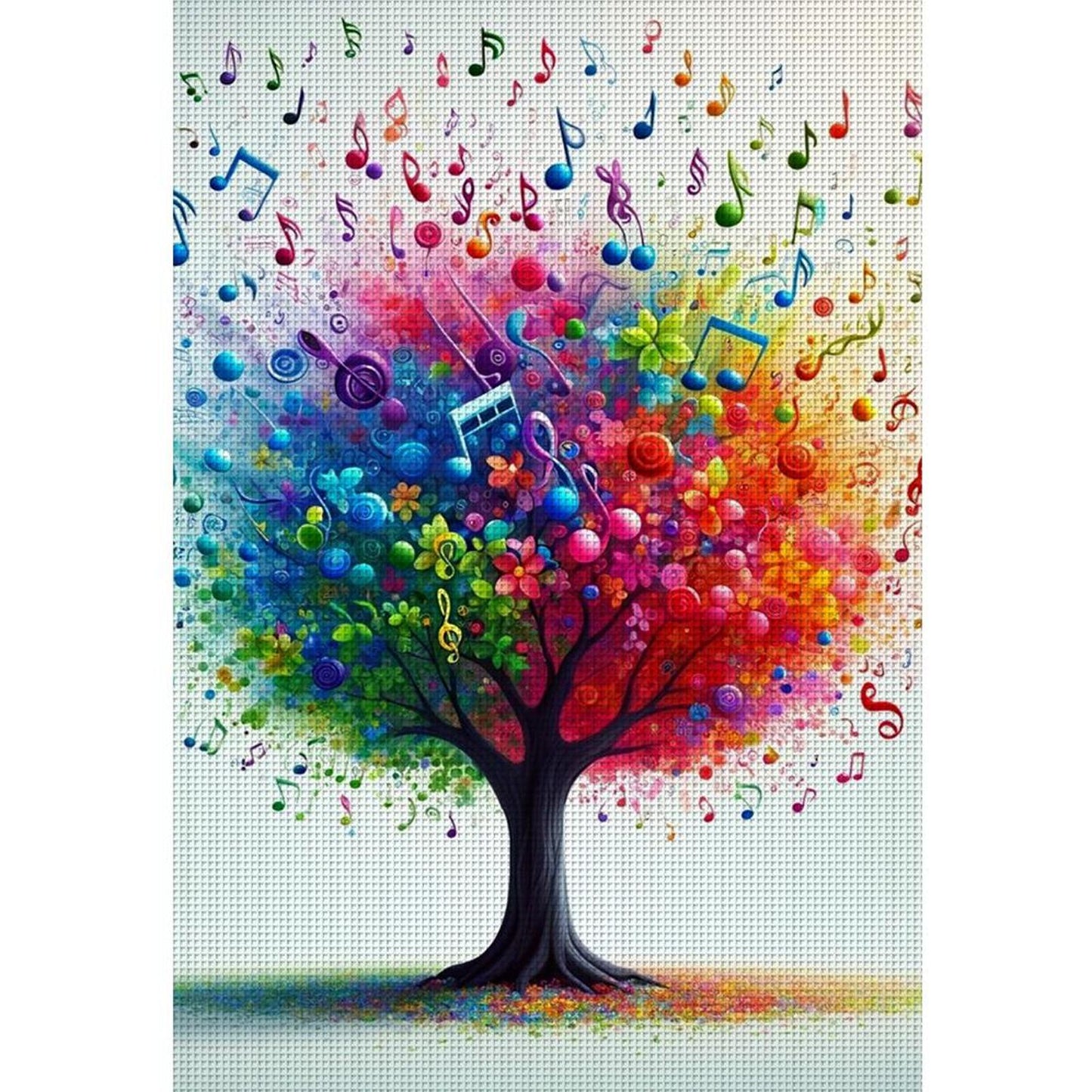 Colorful Note Tree - Full 11CT Stamped Cross Stitch 40x60CM - Huacan