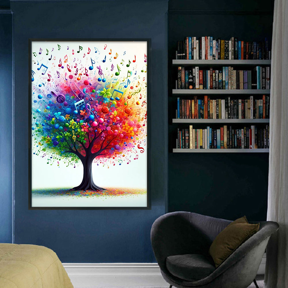 Colorful Note Tree - Full 11CT Stamped Cross Stitch 40x60CM - Huacan