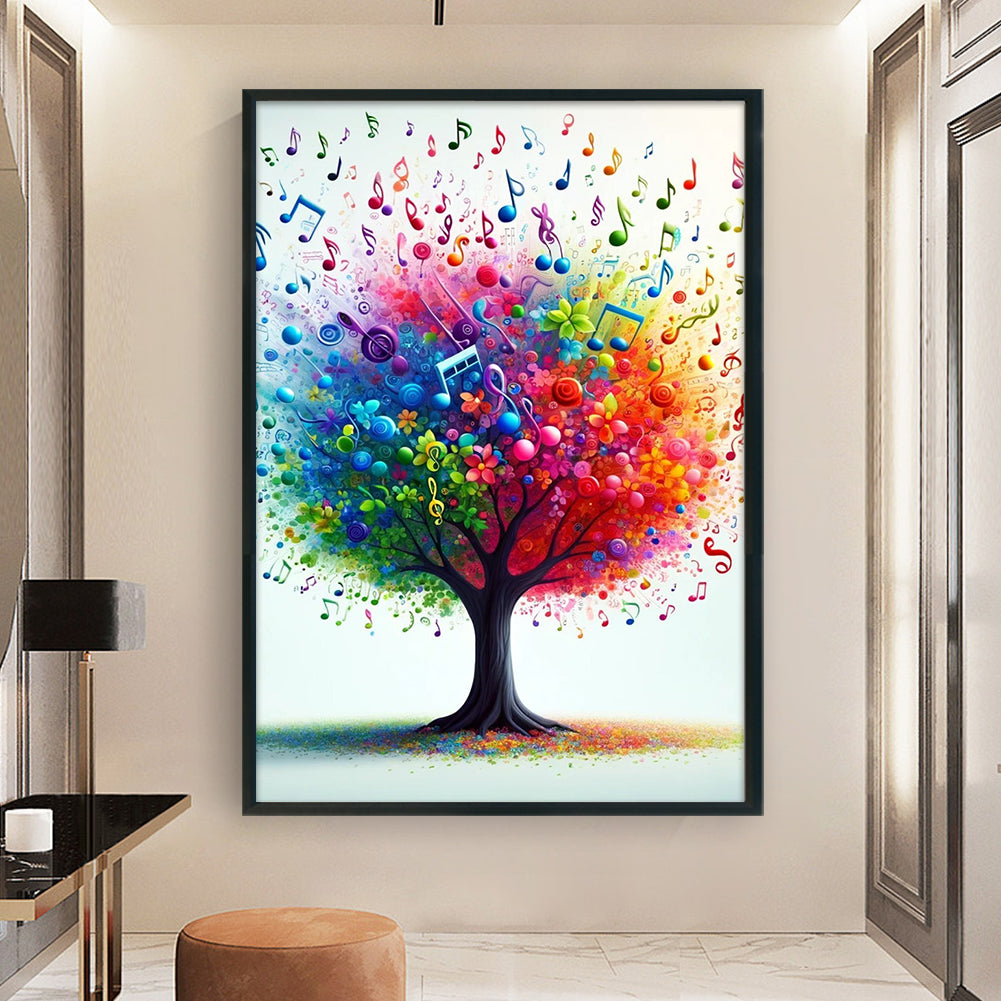 Colorful Note Tree - Full 11CT Stamped Cross Stitch 40x60CM - Huacan