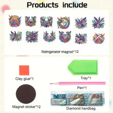 Load image into Gallery viewer, 12Pcs Diamond Art Magnets Fridge Sticker Set for Adults Beginners (CN561 Bird)
