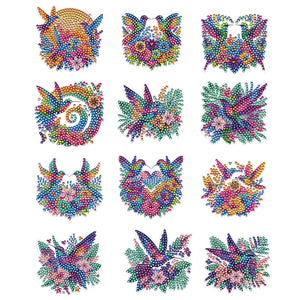 12Pcs Diamond Art Magnets Fridge Sticker Set for Adults Beginners (CN561 Bird)