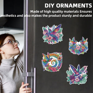 12Pcs Diamond Art Magnets Fridge Sticker Set for Adults Beginners (CN561 Bird)
