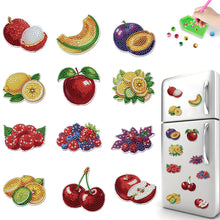 Load image into Gallery viewer, 12Pcs Diamond Art Magnets Fridge Sticker Set for Adults Beginners (CN562 Fruit)
