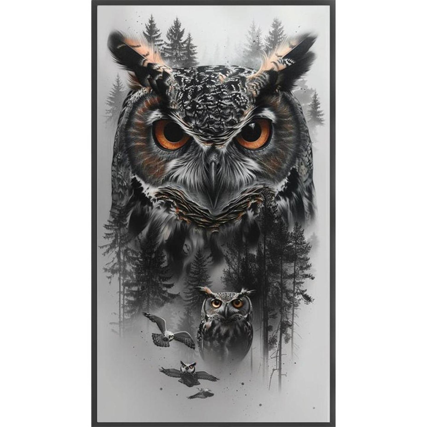 Owl - Full 11CT Stamped Cross Stitch 40x70CM - Huacan