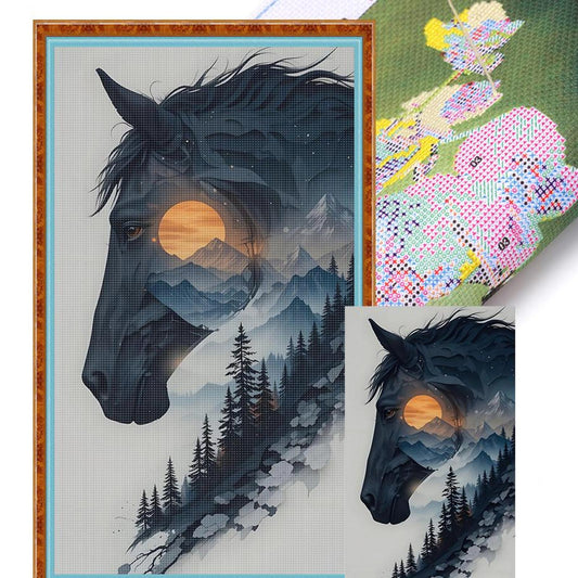 Horse - Full 11CT Stamped Cross Stitch 40x70CM - Huacan
