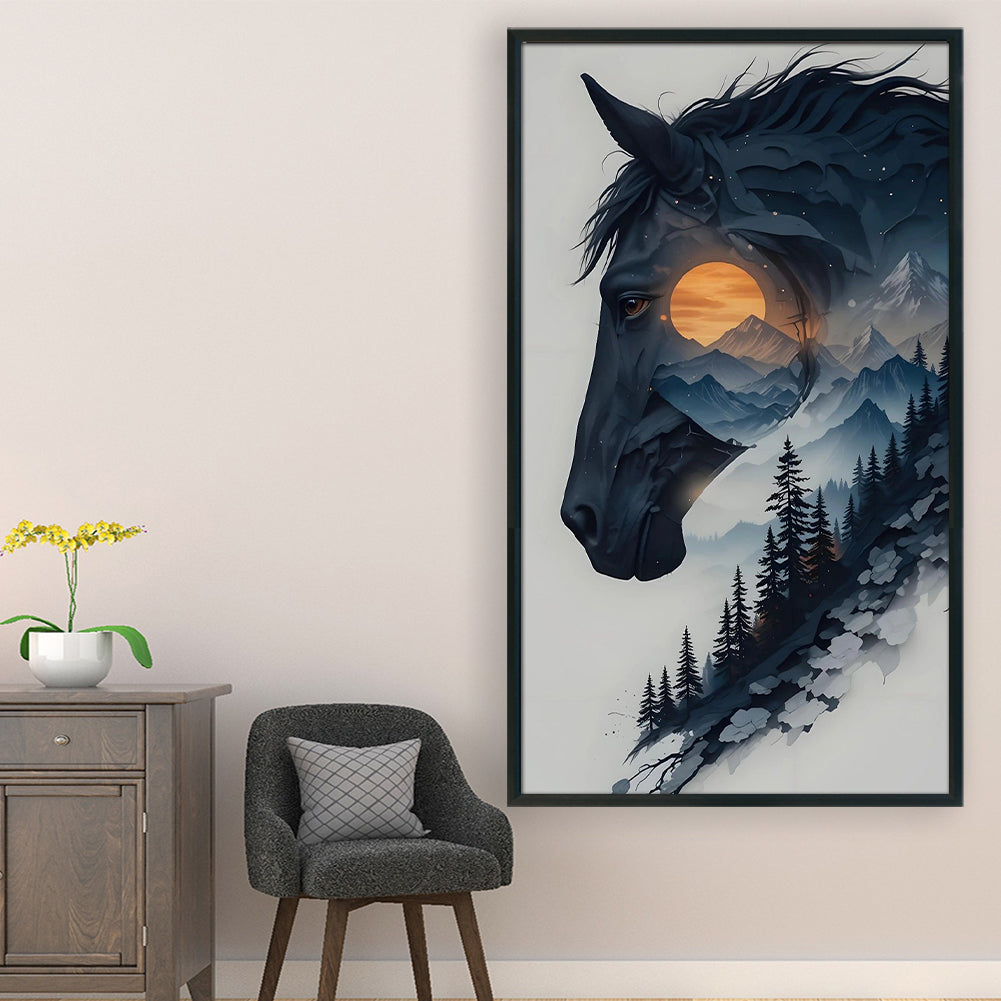 Horse - Full 11CT Stamped Cross Stitch 40x70CM - Huacan