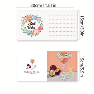 6PCS DIY Diamond Art Greeting Cards Cup Theme Congratulations Cards  Gifts