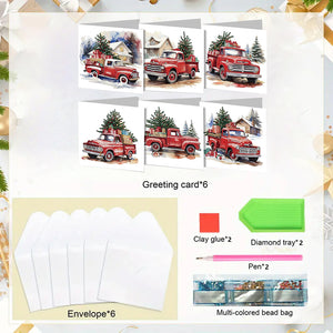 6PCS DIY Diamond Art Greeting Cards Christmas Car Congratulations Cards  Gifts