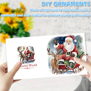 Christmas 6PCS DIY Diamond Art Greeting Cards Santa Claus Congratulations Cards  Gifts
