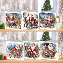 Load image into Gallery viewer, Christmas 6PCS DIY Diamond Art Greeting Cards Santa Claus Congratulations Cards  Gifts
