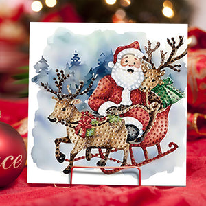 Christmas 6PCS DIY Diamond Art Greeting Cards Santa Claus Congratulations Cards  Gifts
