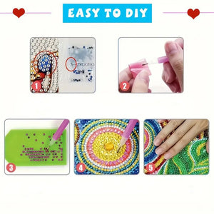 6PCS DIY Diamond Art Greeting Cards Winter Theme Congratulations Cards  Gifts