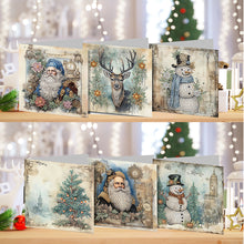 Load image into Gallery viewer, 6PCS DIY Diamond Art Greeting Cards Winter Theme Congratulations Cards  Gifts
