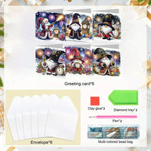 Load image into Gallery viewer, 6PCS DIY Diamond Art Greeting Cards New Year Gnome Congratulations Cards  Gifts
