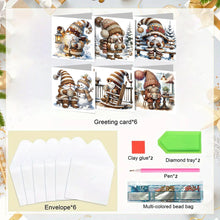 Load image into Gallery viewer, 6PCS DIY Diamond Art Greeting Cards Winter Gnome Congratulations Cards  Gifts
