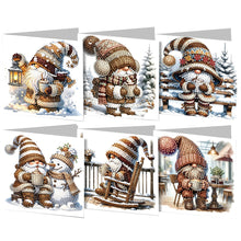 Load image into Gallery viewer, 6PCS DIY Diamond Art Greeting Cards Winter Gnome Congratulations Cards  Gifts
